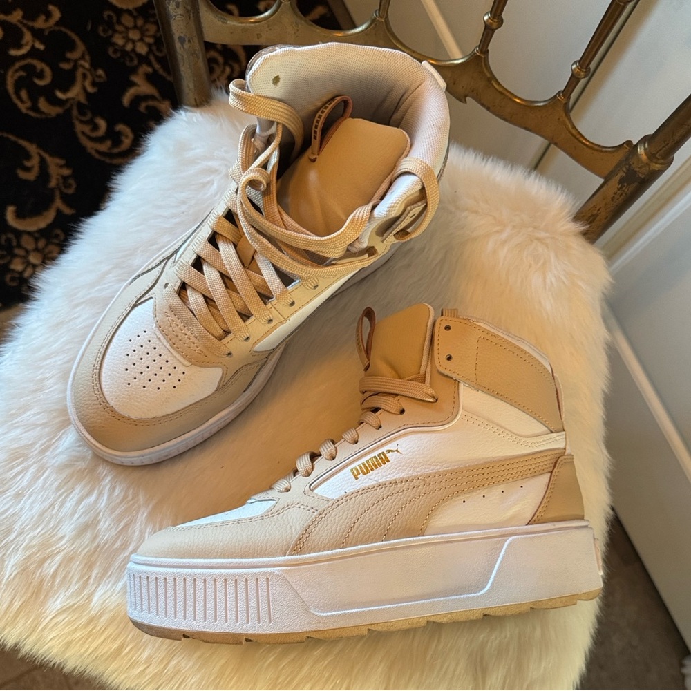 Puma Platform Mid Sneakers – Women’s Size 7.5 – Beige/Cream